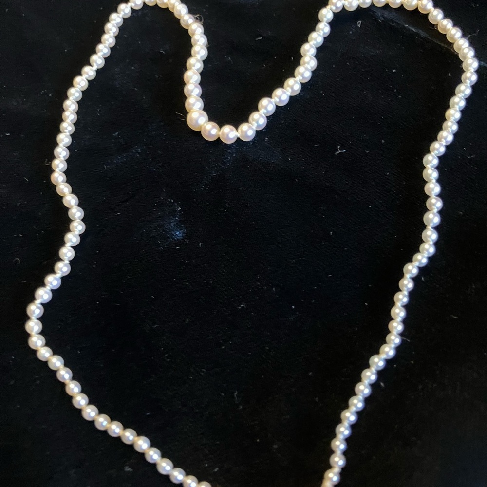14 K CLASP AUTHENTIC CULTURED PEARL NECKLACE 18” long. - Picture 6 of 17